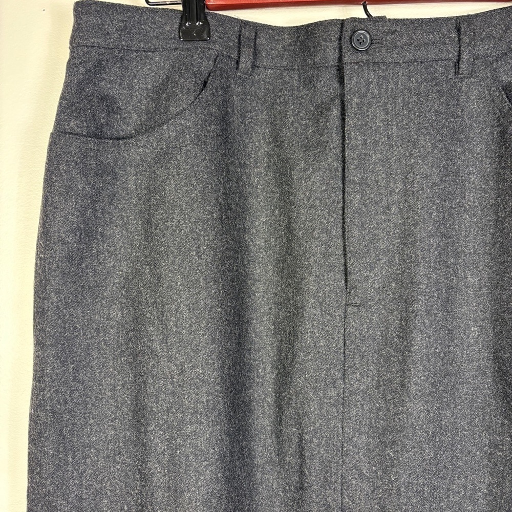 Eddie Bauer Gray Wool Blend Floral Embroidered Maxi Skirt - Picture 5 of 11